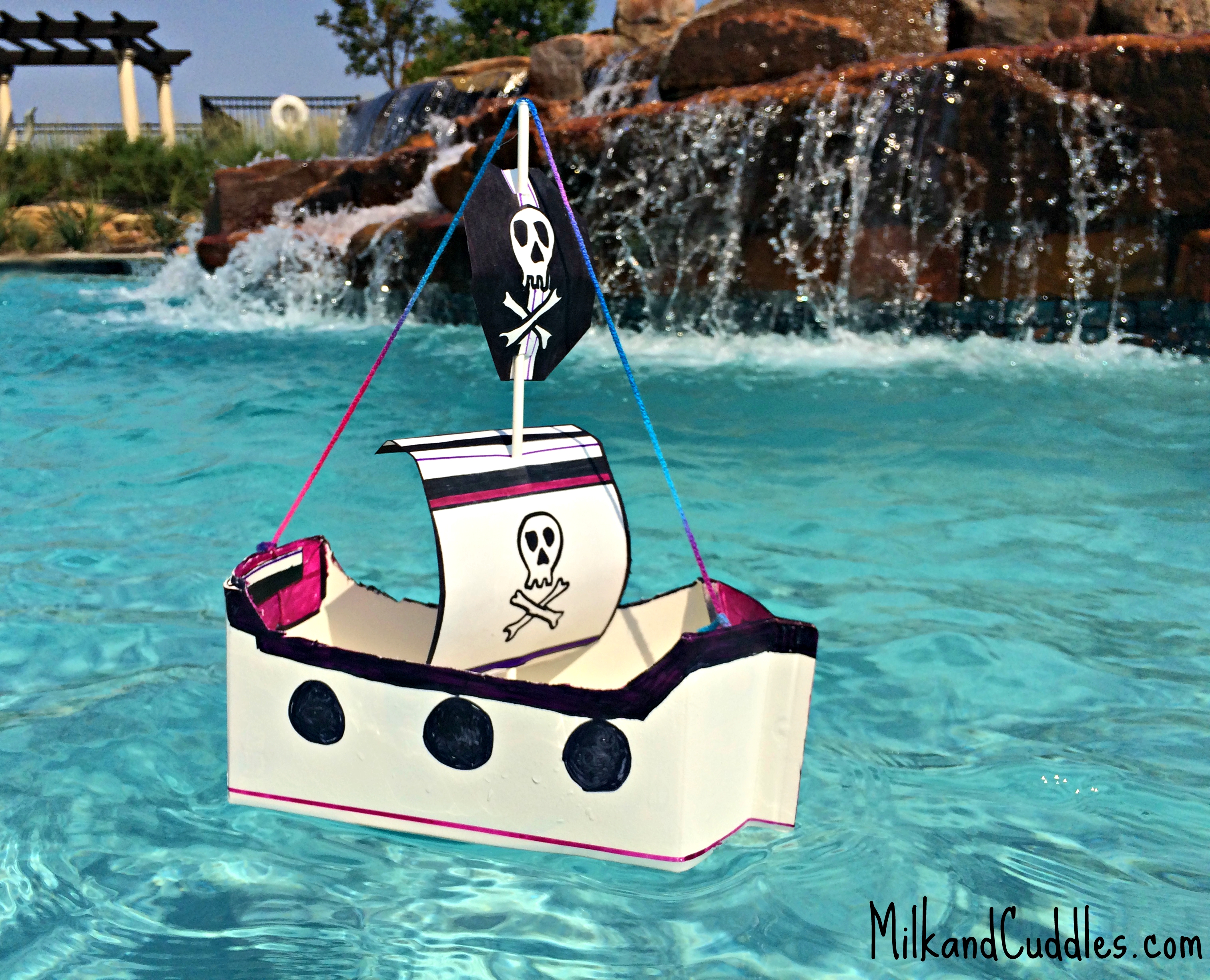 make a floating pirate ship - out of recyclables